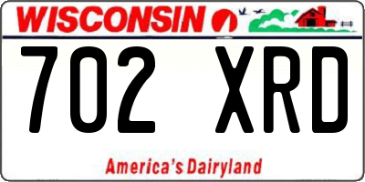 WI license plate 702XRD