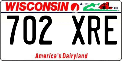 WI license plate 702XRE