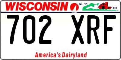 WI license plate 702XRF