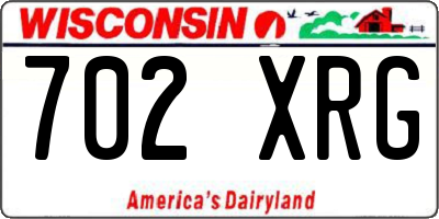 WI license plate 702XRG