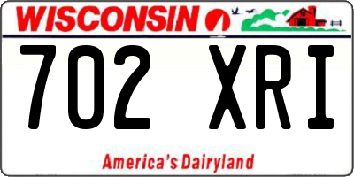 WI license plate 702XRI