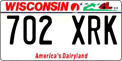 WI license plate 702XRK