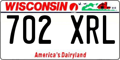 WI license plate 702XRL