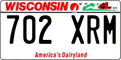WI license plate 702XRM
