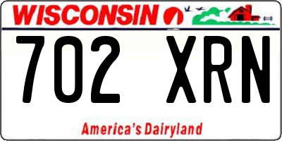 WI license plate 702XRN