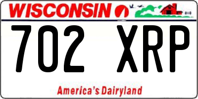 WI license plate 702XRP