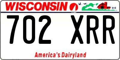 WI license plate 702XRR