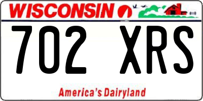 WI license plate 702XRS