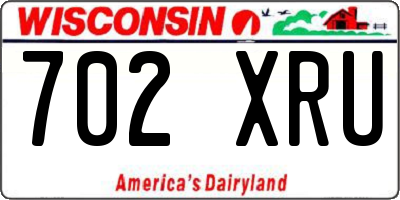 WI license plate 702XRU