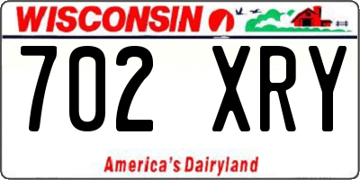 WI license plate 702XRY