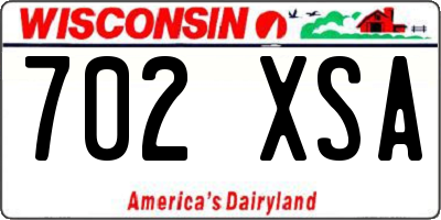 WI license plate 702XSA