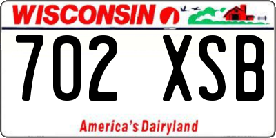 WI license plate 702XSB