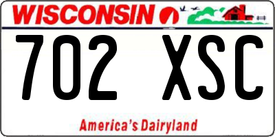 WI license plate 702XSC