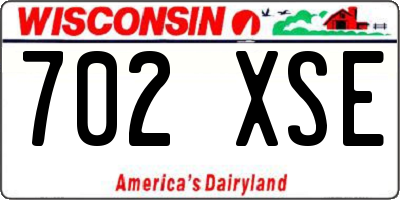 WI license plate 702XSE
