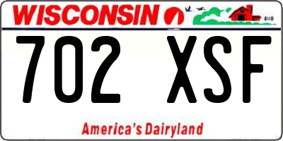 WI license plate 702XSF