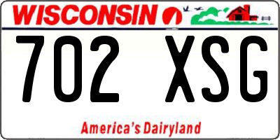 WI license plate 702XSG