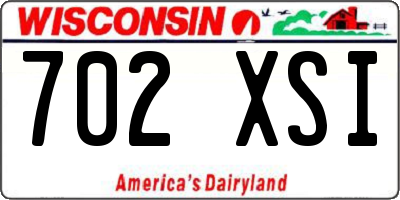 WI license plate 702XSI