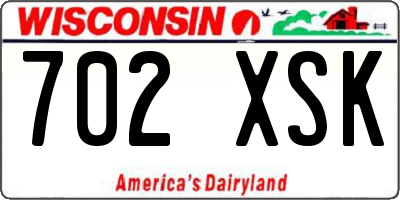 WI license plate 702XSK