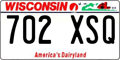 WI license plate 702XSQ