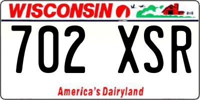WI license plate 702XSR