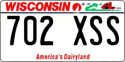 WI license plate 702XSS