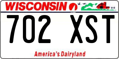 WI license plate 702XST