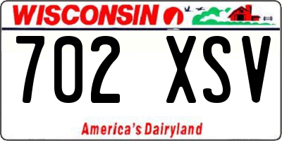 WI license plate 702XSV