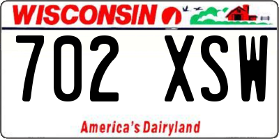 WI license plate 702XSW