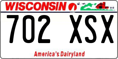 WI license plate 702XSX
