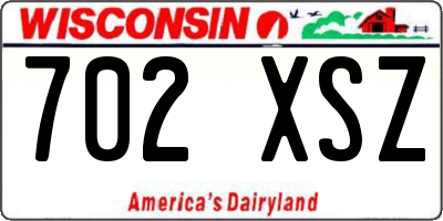 WI license plate 702XSZ