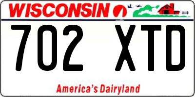 WI license plate 702XTD