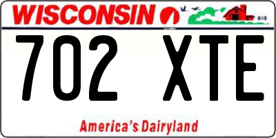 WI license plate 702XTE