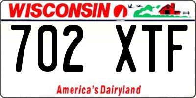 WI license plate 702XTF