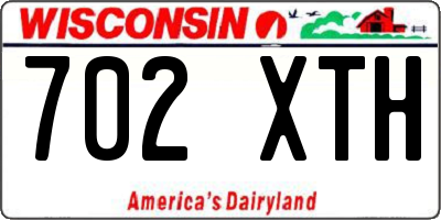 WI license plate 702XTH