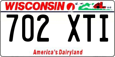 WI license plate 702XTI