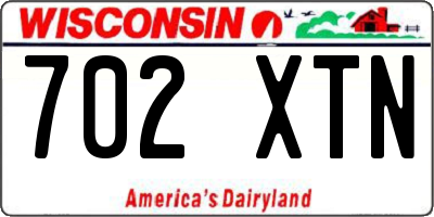 WI license plate 702XTN