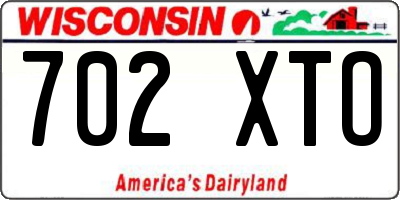 WI license plate 702XTO