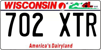 WI license plate 702XTR
