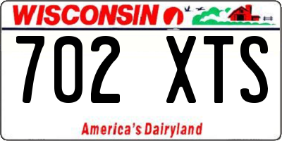 WI license plate 702XTS