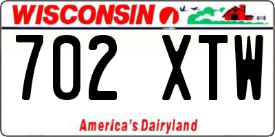 WI license plate 702XTW