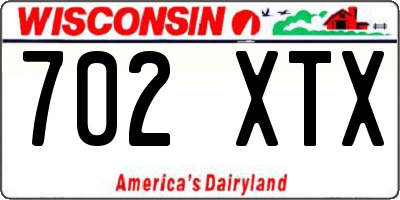 WI license plate 702XTX