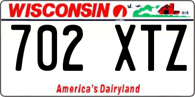 WI license plate 702XTZ