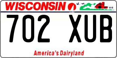 WI license plate 702XUB