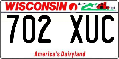 WI license plate 702XUC