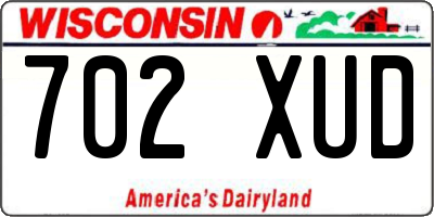 WI license plate 702XUD