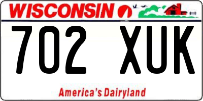 WI license plate 702XUK