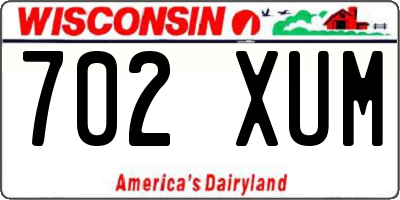 WI license plate 702XUM