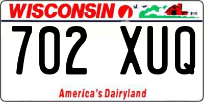 WI license plate 702XUQ