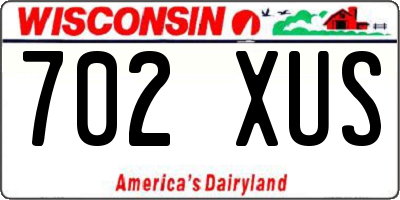 WI license plate 702XUS