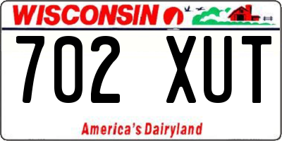 WI license plate 702XUT